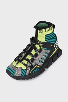 Multicolored sneakers with small print