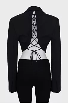 Jacket with ties on the back