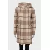 Checkered coat with patch pockets