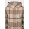 Checkered coat with patch pockets