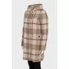Checkered coat with patch pockets