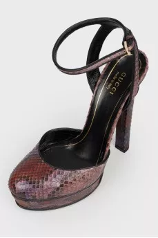 Sandals made of python skin