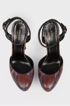 Sandals made of python skin