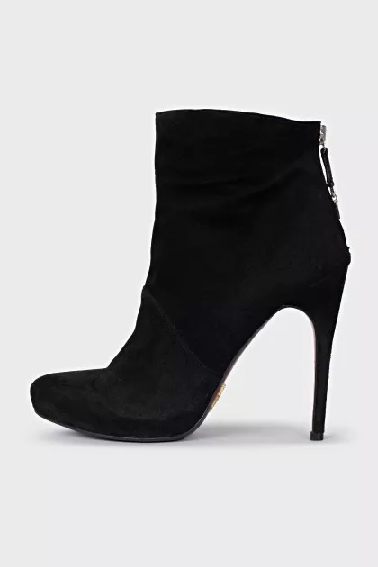 Black suede ankle boots