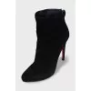Black suede ankle boots