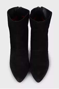 Ботильоны из замши черного цвета