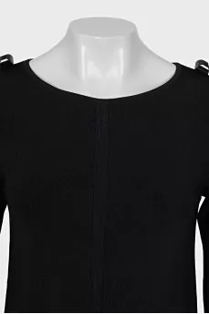 Black dress with patch pockets