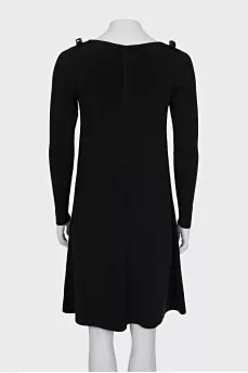 Black dress with patch pockets