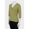 Green button down sweater