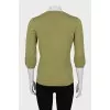 Green button down sweater