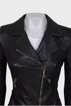 Fitted jacket with textile inserts