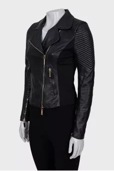 Fitted jacket with textile inserts