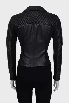Fitted jacket with textile inserts