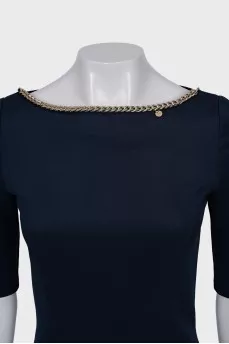 Blue dress with chain