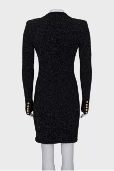Black dress with gold buttons