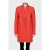 Wool and cashmere coat with button