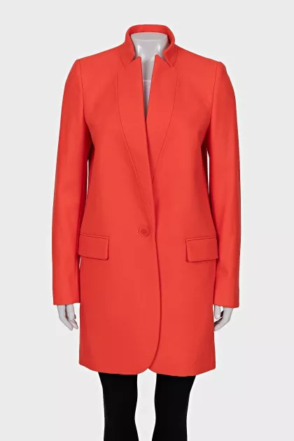 Wool and cashmere coat with button