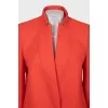 Wool and cashmere coat with button