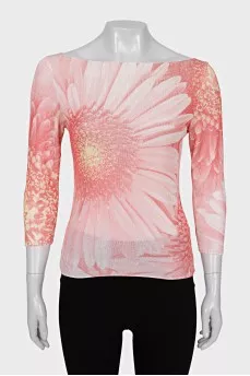 Pink jumper with floral print