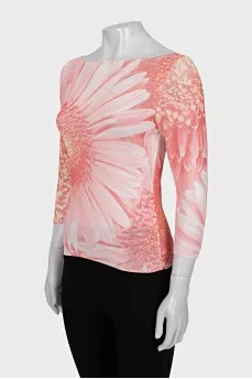 Pink jumper with floral print