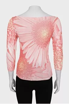Pink jumper with floral print