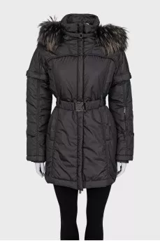 Down jacket with detachable sleeves