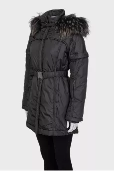 Down jacket with detachable sleeves