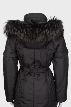 Down jacket with detachable sleeves
