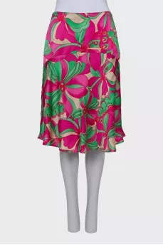Silk skirt in a bright print