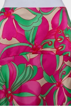 Silk skirt in a bright print