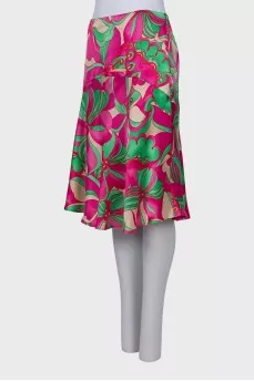 Silk skirt in a bright print