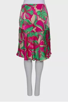 Silk skirt in a bright print
