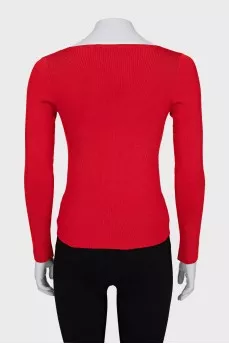 Red Pleated Pullover