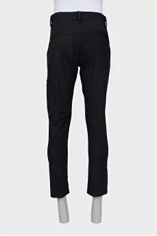 Men's trousers with a branded patch