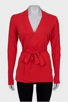 Cardigan with a wrap belt