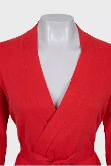 Cardigan with a wrap belt