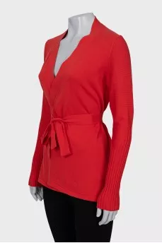 Cardigan with a wrap belt