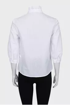 White striped shirt with lace