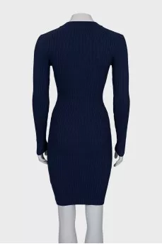 Ribbed dress with ties