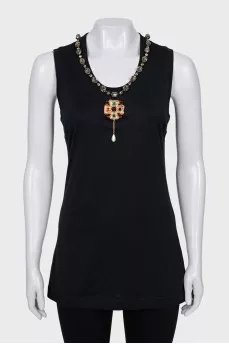 T-shirt with gold decor
