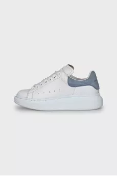 High-heeled leather sneakers