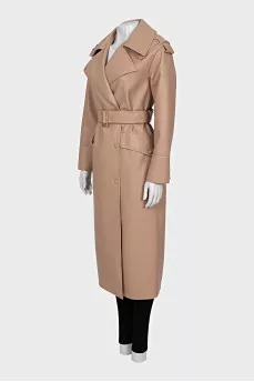 Beige raincoat with buttons