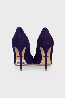 Purple suede pumps