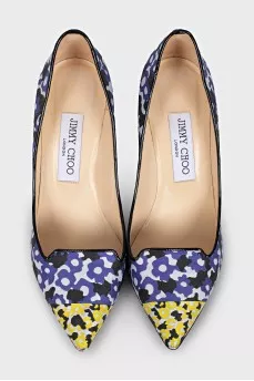 Textile pumps with a bright print