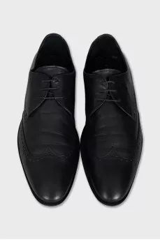 Men's leather shoes with perforation