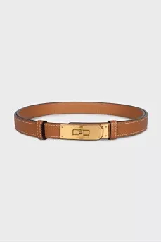 Kelly 18 Leather Belt with Gold Buckle