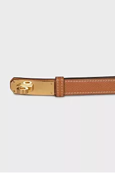Kelly 18 Leather Belt with Gold Buckle