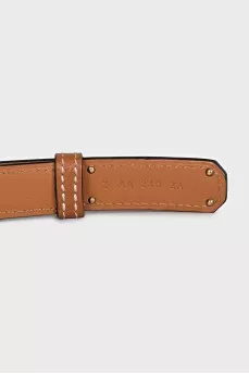 Kelly 18 Leather Belt with Gold Buckle