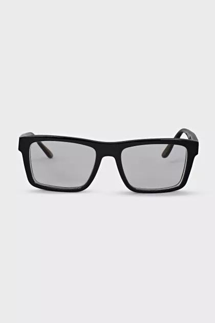 Black framed prescription glasses