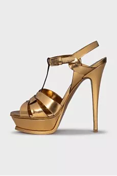 Leather heeled sandals